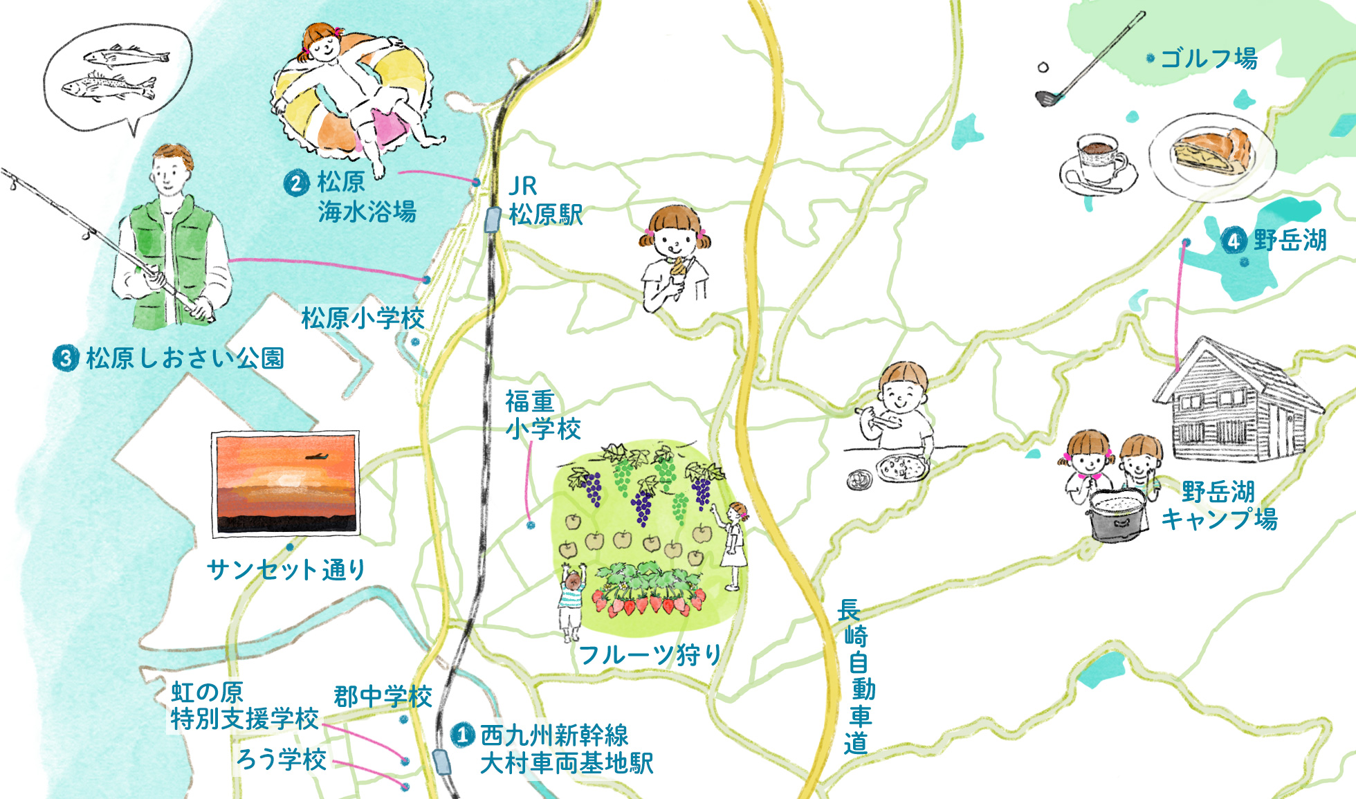 松原・福重エリア地図